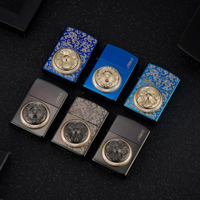 Vỏ Hột Quẹt Bật Lửa Zorro Z91725B Khắc họa tiết hoa văn đẹp độc lạ - Dùng Xăng Đá Cao Cấp