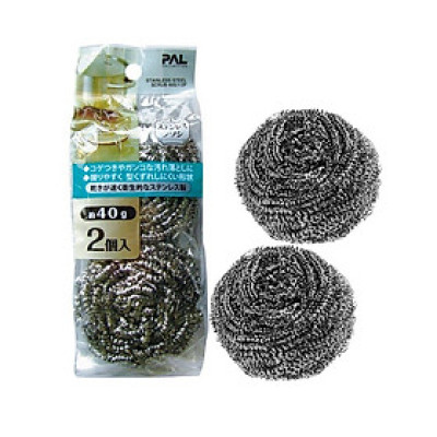 Set 02 miếng cọ xoong nồi chuyên dụng, làm từ thép không gỉ, bền dai, cho thời gian sử dụng lâu dài - nội địa Nhật Bản 