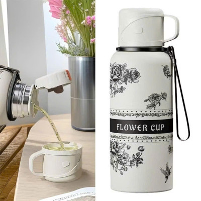 Bình Giữ Nhiệt Inox 800ml, Nắp Làm Cốc Uống Nước, Lưới Lọc Trà Cao Cấp - HÀNG CHÍNH HÃNG MINIIN