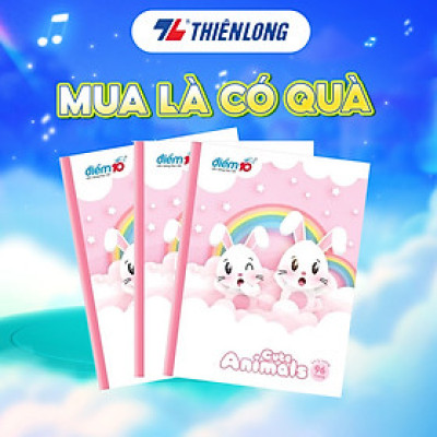 Tập học sinh Thiên Long Điểm 10 NB-048- 96 trang- 4 ô ly ngang