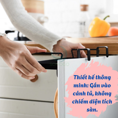 Giá Treo Túi Rác Đa Năng Gắn Cửa Tủ Bếp -Móc Treo Túi Rác Tiện Lợi Cho Nhà Bếp -Giá Đỡ Túi Rác Gọn Gàng Treo Cửa Tủ