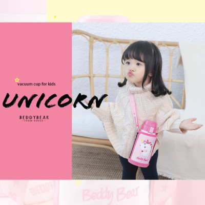 Bình giữ nhiệt cho Bé Gái Chính hãng 100% BEDDYBEAR - Dung tích 600 ml - 2 Nắp thay thế - họa tiết Unicorn-Kỳ Lân - phù hợp Bé từ 2 tuổi trở lên - Bảo hành chính hãng 2 năm