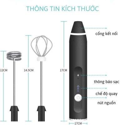 Cây Tạo Bọt  Cà Phê  , Trứng  Mini Cầm Tay – Tiện Lợi, Nhỏ Gọn, Dễ Dùng