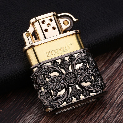 Vỏ Hột Quẹt Bật Lửa Xăng Đá Zorro Z506-630 Họa Tiết Hoa Văn Độc Lạ Nhiều Màu - Dùng Xăng Bấc Đá Cao Cấp