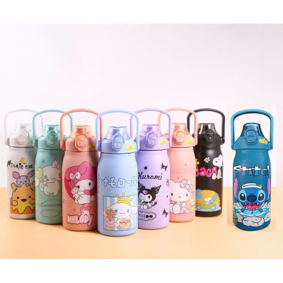 Bình Giữ Nhiệt Hình Thú Inox 316 1000ml Có Quai Xách, Nắp Bật Tiện Lợi - Giữ Nóng Lạnh Lâu Dài - Giao Hoạ Tiết Ngẫu Nhiên - HÀNG CHÍNH HÃNG MINIIN