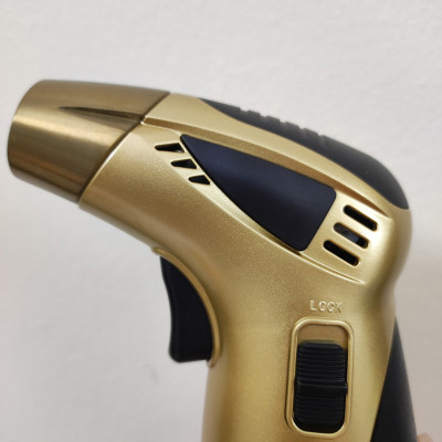 Vỏ Hột Quẹt Bật Lửa Gas Khò 2 Tia Cực Mạnh Honiban Size Đại Để Bàn Có Nút Khóa Gas