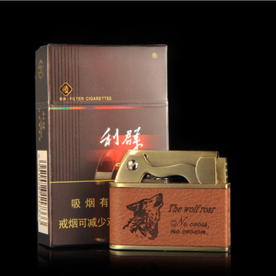 Vỏ Hột Quẹt Bật Lửa xăng đá bọc da Jobon ZB-612E họa tiết hình rồng, đại bàng