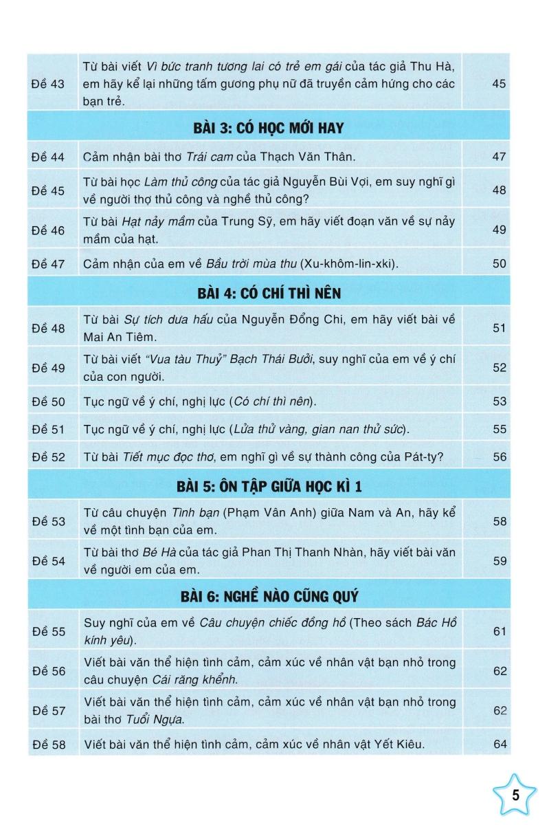 Sách - Những Bài Làm Văn Mẫu 5 - Tập 1 (Cánh Diều)