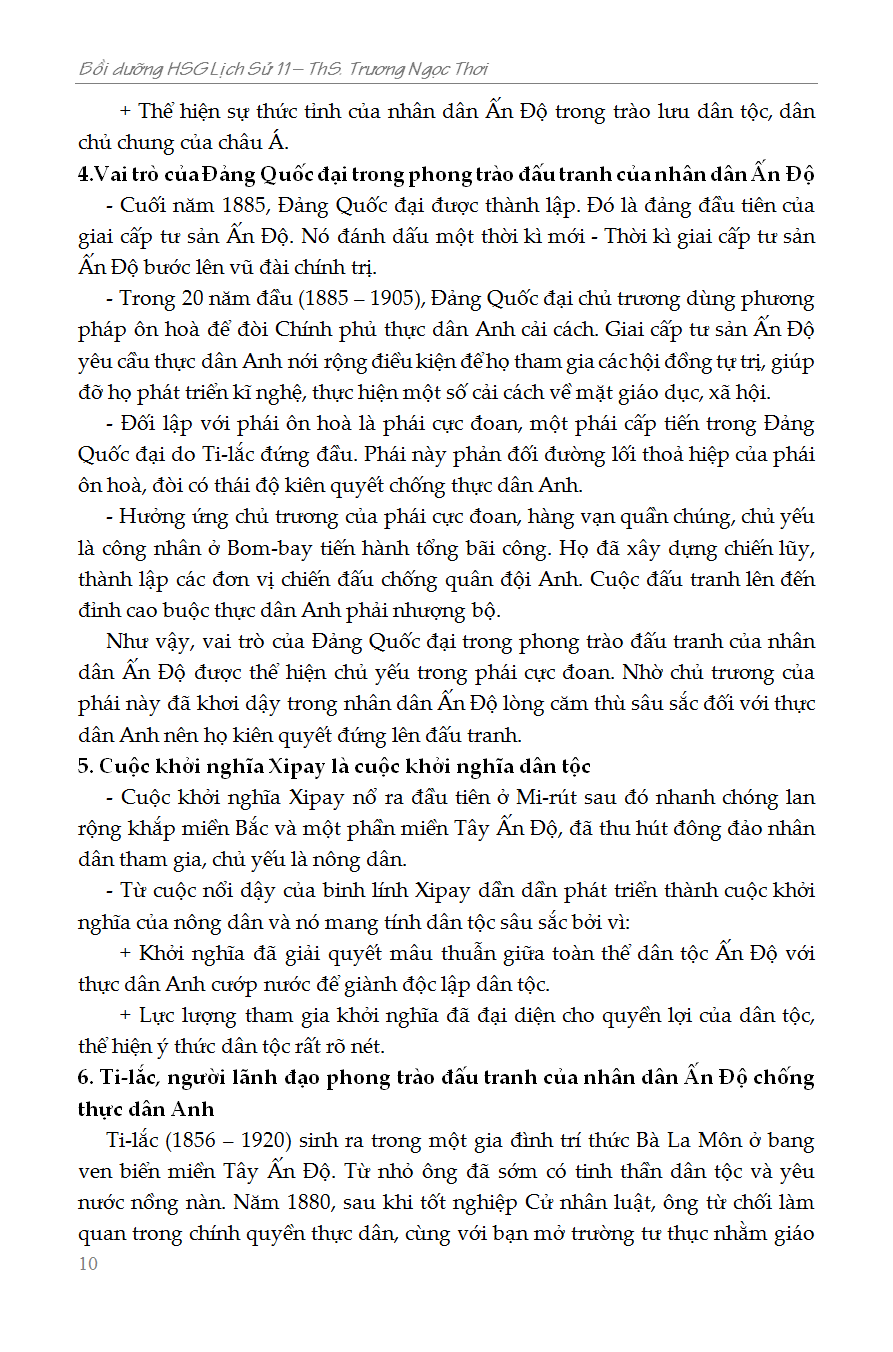 Bồi Dưỡng Học Sinh Giỏi Sử 11