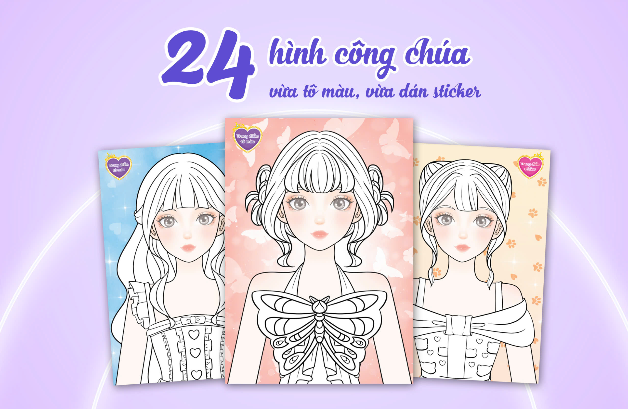 Combo Sách trang điểm công chúa Hàn Quốc Myra, Yuna, Jenny, Hana, Sunny (5 cuốn) (Tô màu và bóc dán hơn 500+ stickers cho bé)