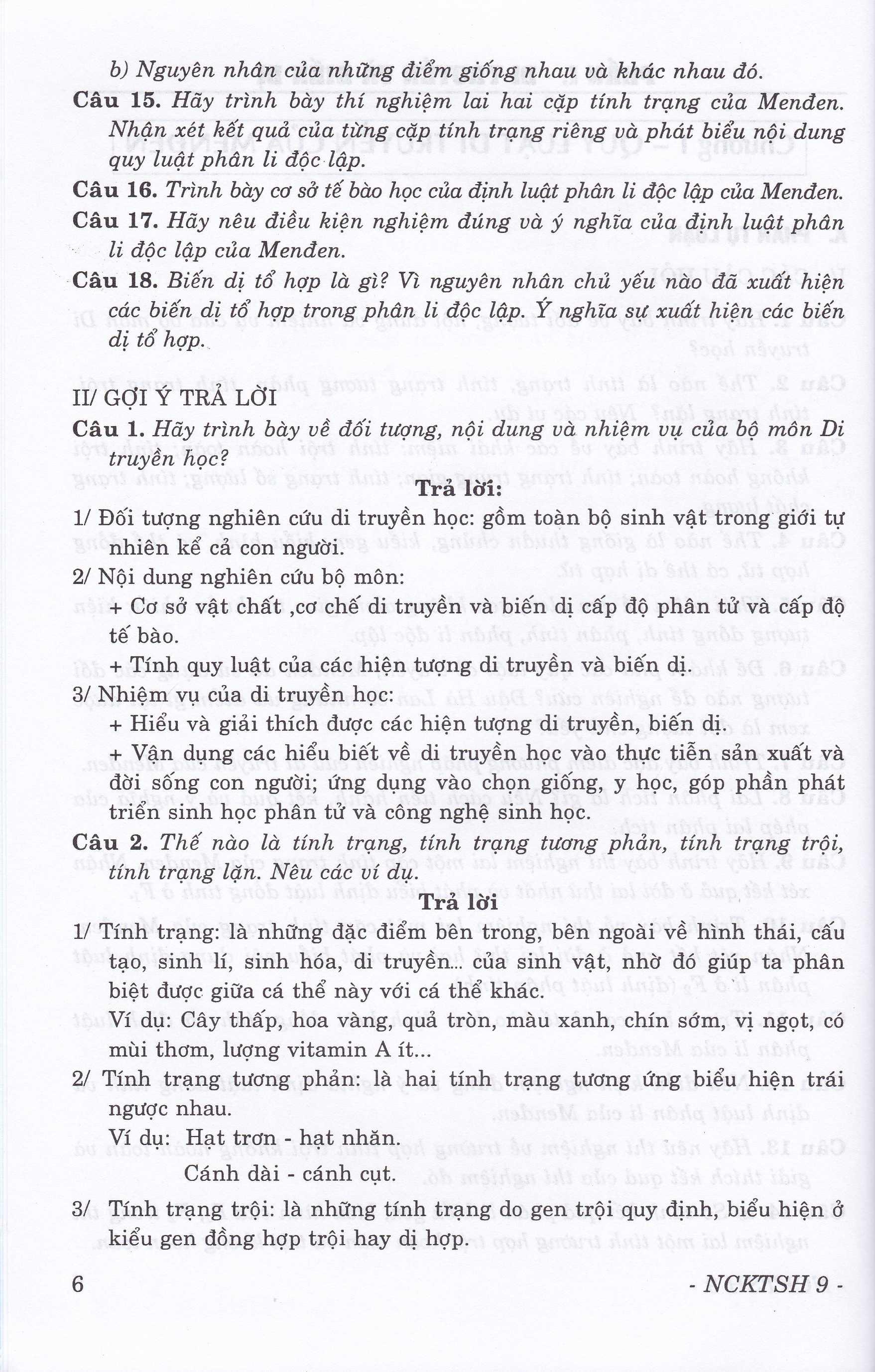 Nâng Cao Kiến Thức Sinh Học Lớp 9 (Tái Bản )
