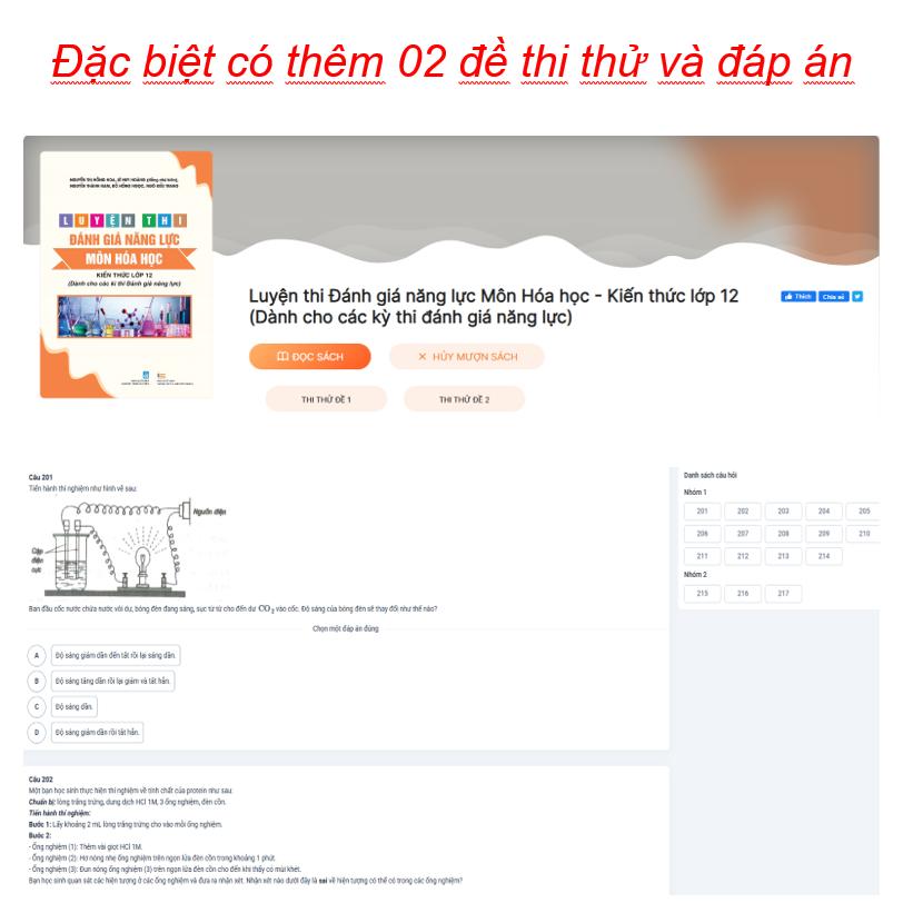 Sách Luyện thi Đánh giá Năng lực Môn Hóa Học ( Phần kiến thức lớp 12 )