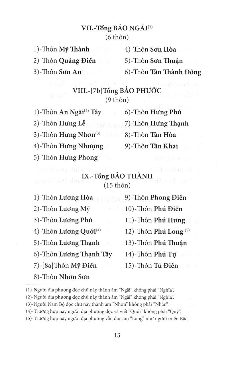 Nam Kỳ Địa Hạt Tổng Thôn Danh Hiệu Mục Lục - San Định Năm Nhâm Thìn 1892