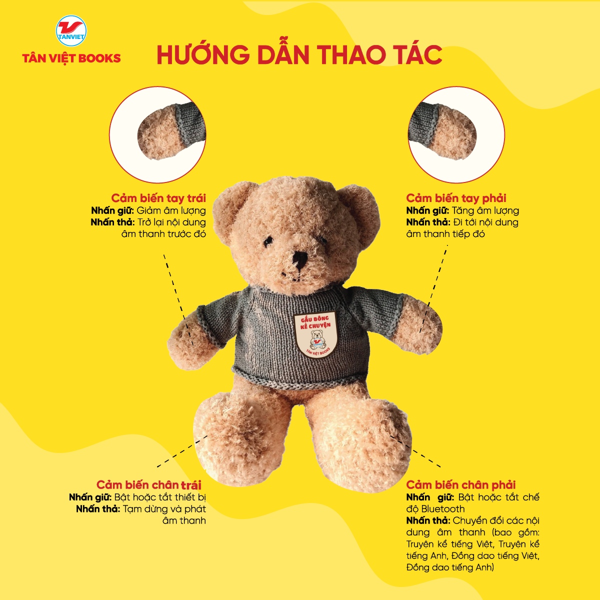 Gấu Bông Kể Chuyện Song Ngữ Anh Việt - Người Bạn Tâm Tình Của Bé (Kết Nối Được Bluetooth) (TV)