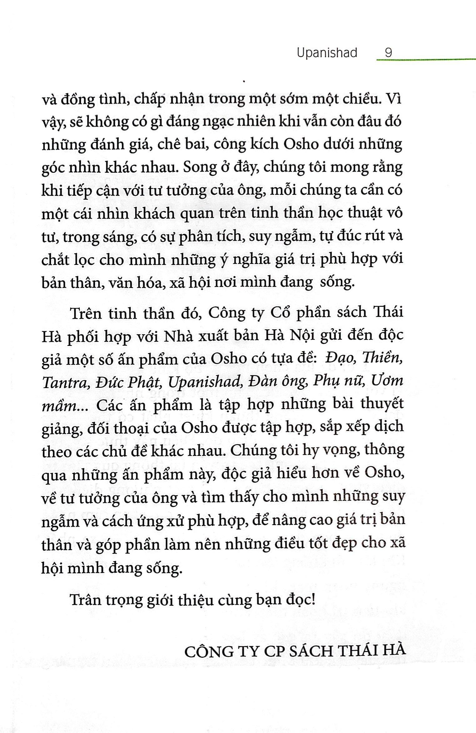 Osho - Upanishad - Cốt Tủy Của Giáo Huấn (Tái Bản 2022)