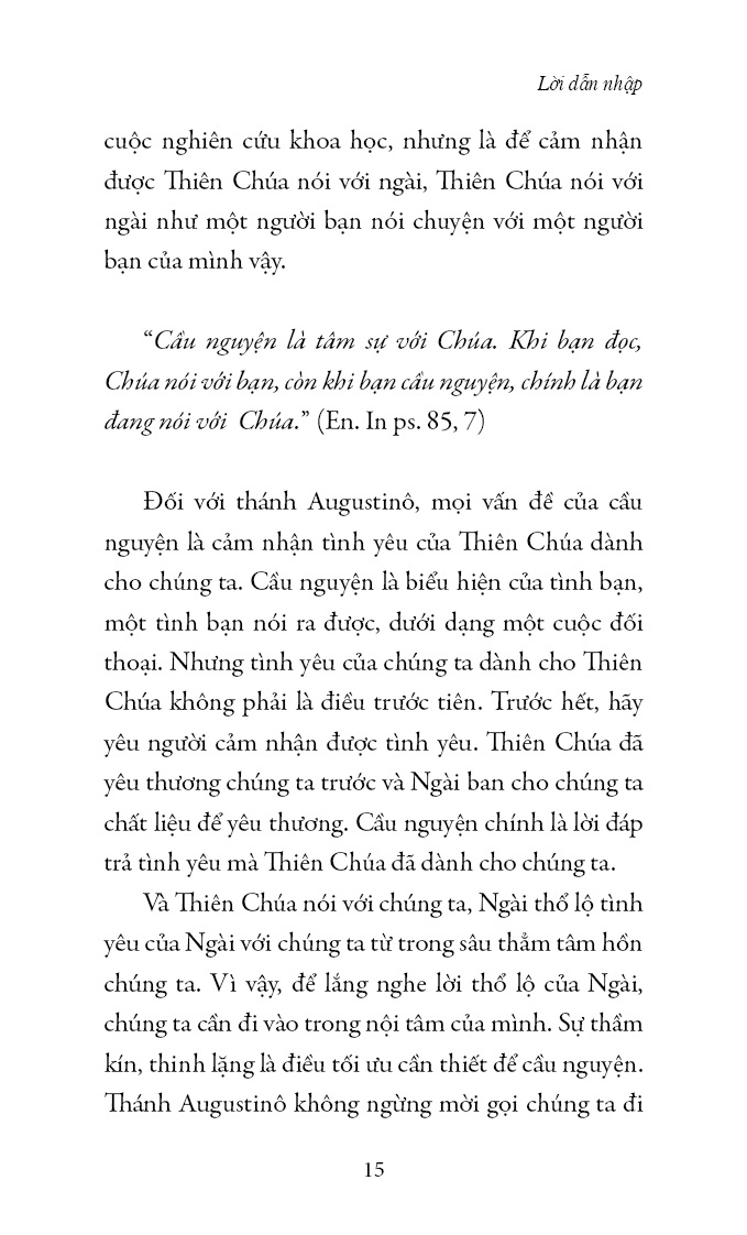 CẦU NGUYỆN 15 NGÀY VỚI THÁNH AUGUSTINÔ