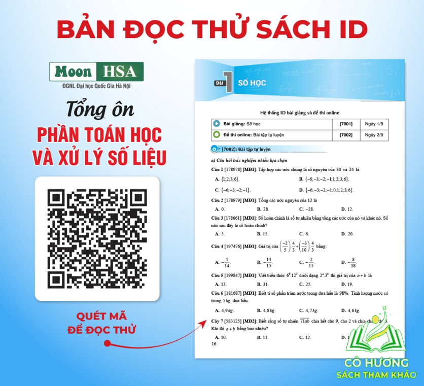 Sách ôn thi đánh giá năng lực Đại Học Quốc Gia Hà Nội