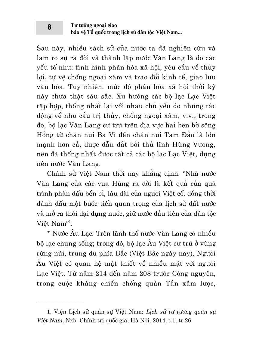 Tư tưởng ngoại giao bảo vệ Tổ quốc trong lịch sử dân tộc Việt Nam (từ thuở lập nước đến năm 1930) (Sách chuyên khảo)