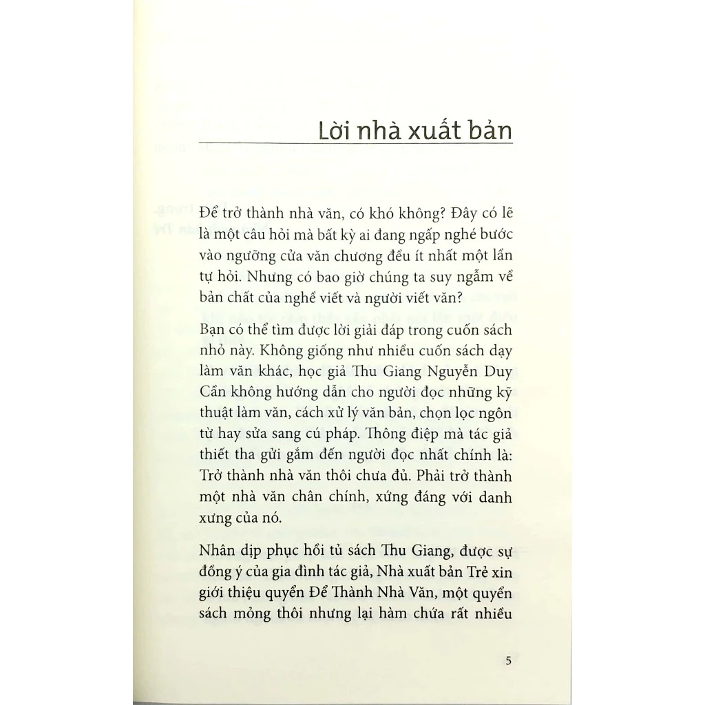 Sách - Để Thành Nhà Văn - NXB Trẻ