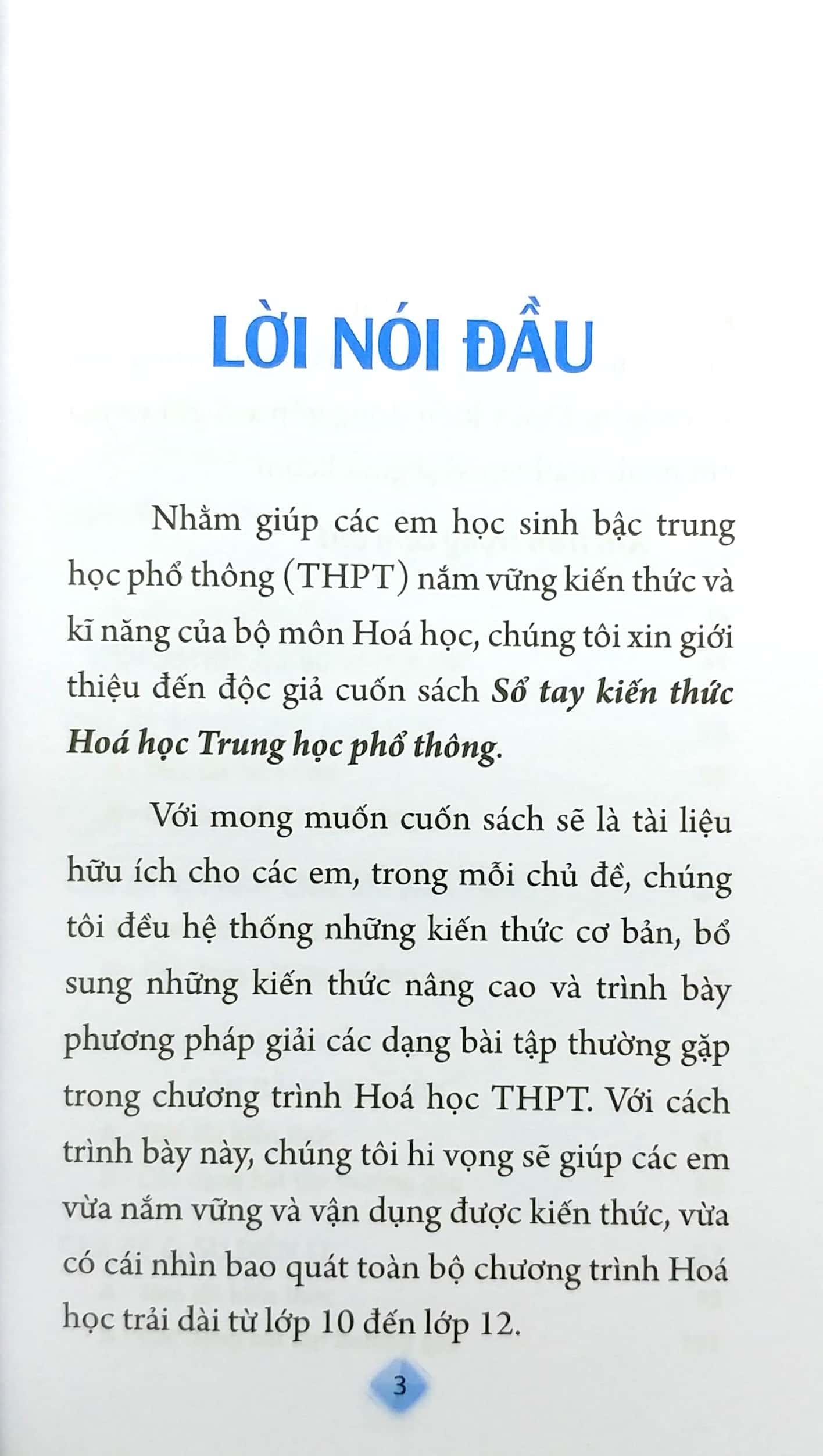 Sổ Tay Kiến Thức Hóa Học Trung Học Phổ Thông
