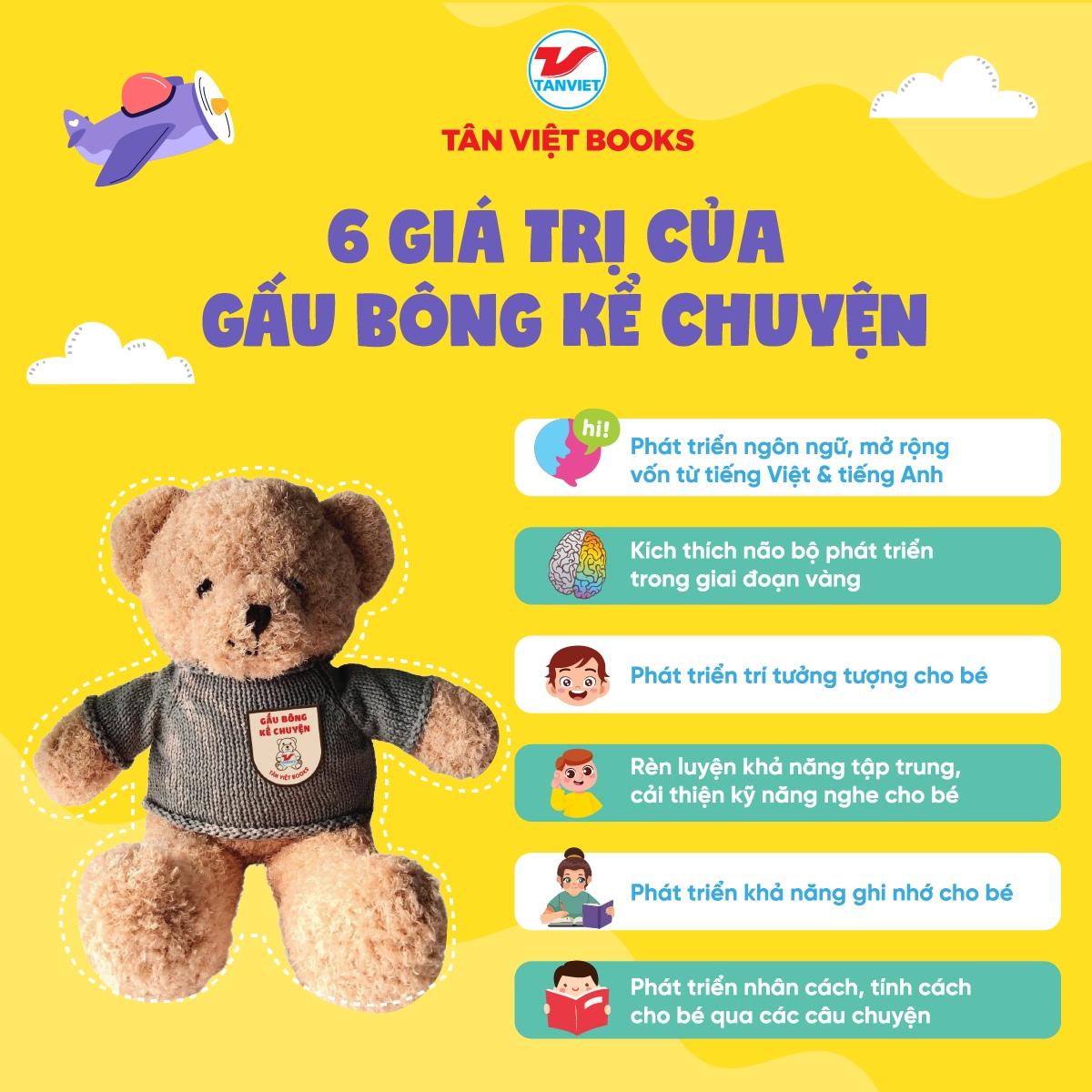 Gấu Bông Kể Chuyện Song Ngữ Anh Việt - Người Bạn Tâm Tình Của Bé (Kết Nối Được Bluetooth) (TV)