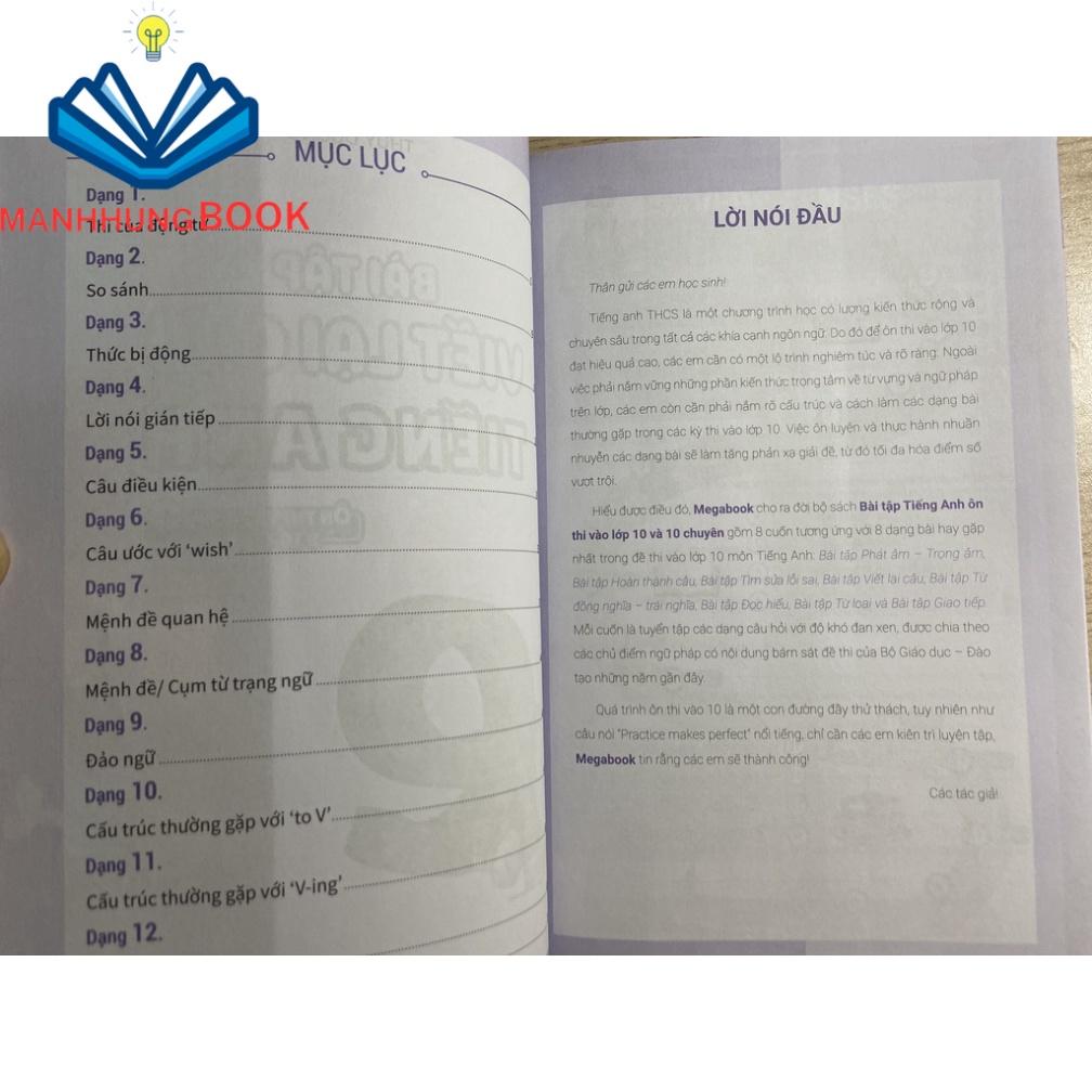 Sách - Bài tập Viết lại câu Tiếng Anh ( ôn thi vào 10 và 10 chuyên)