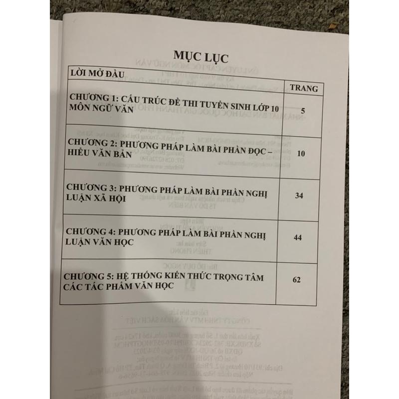 Sách- Ôn Luyện Cấp Tốc Kỳ Thi 9 Vào Lớp 10 THPT - Môn Ngữ Văn