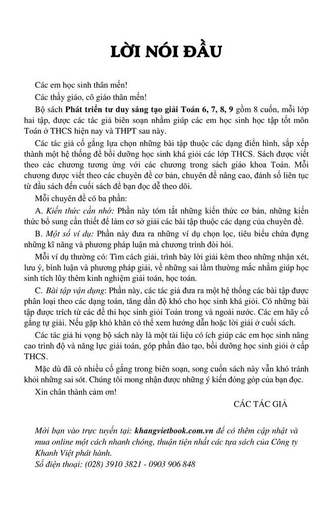 Phát Triển Tư Duy Sáng Tạo Giải Toán 6 - Tập 2