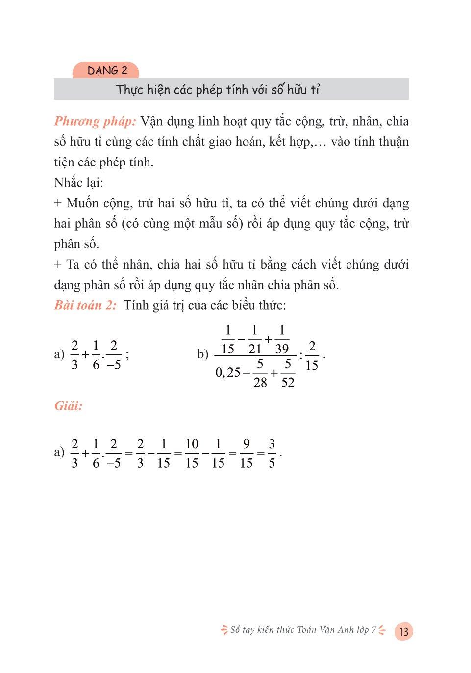 Sổ Tay Kiến Thức Toán-Văn-Anh Lớp 7
