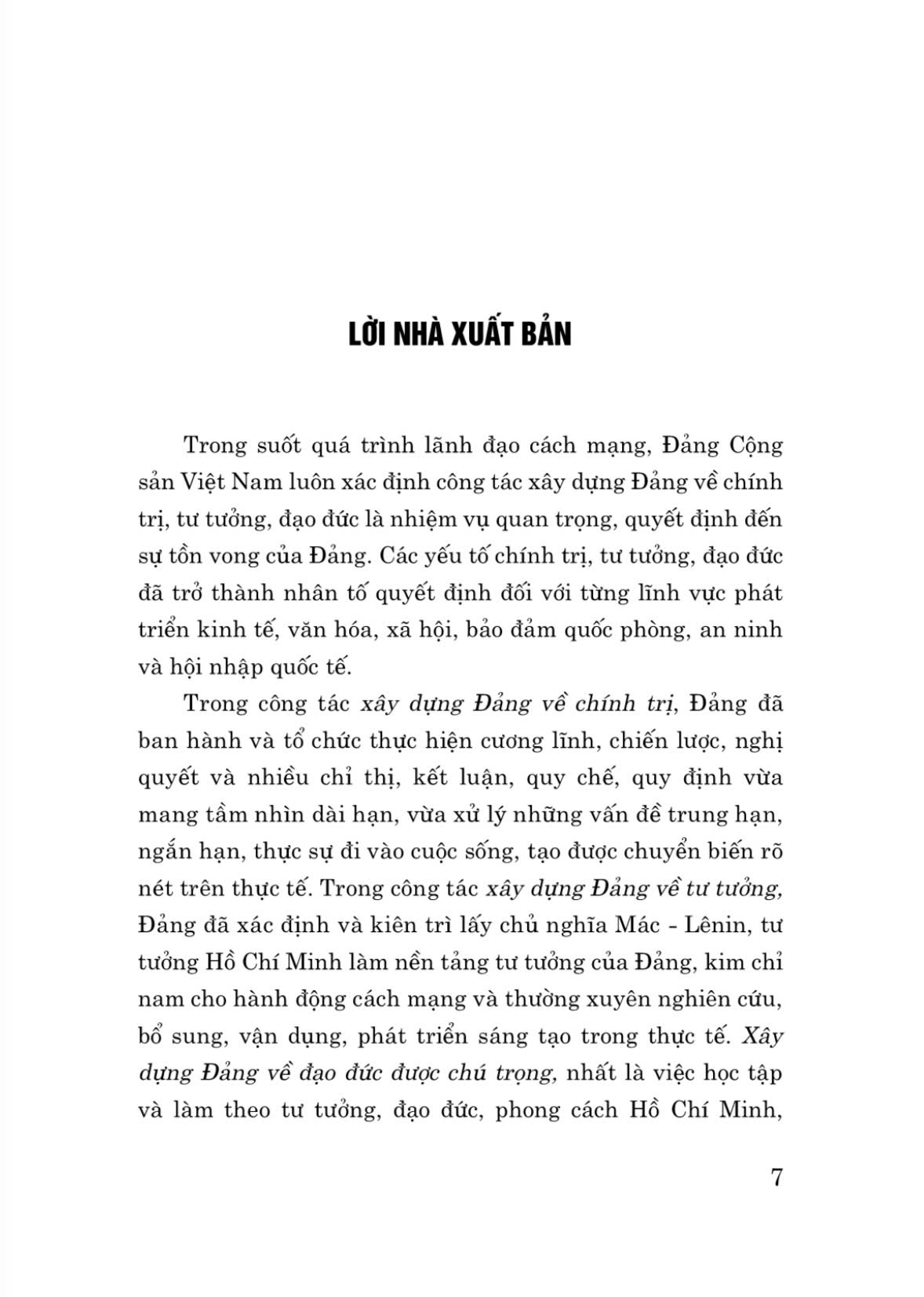 Tài liệu nhận thức và triển khai công tác xây dựng Đảng về chính trị, tư tưởng, đạo đức trong giai đoạn hiện nay