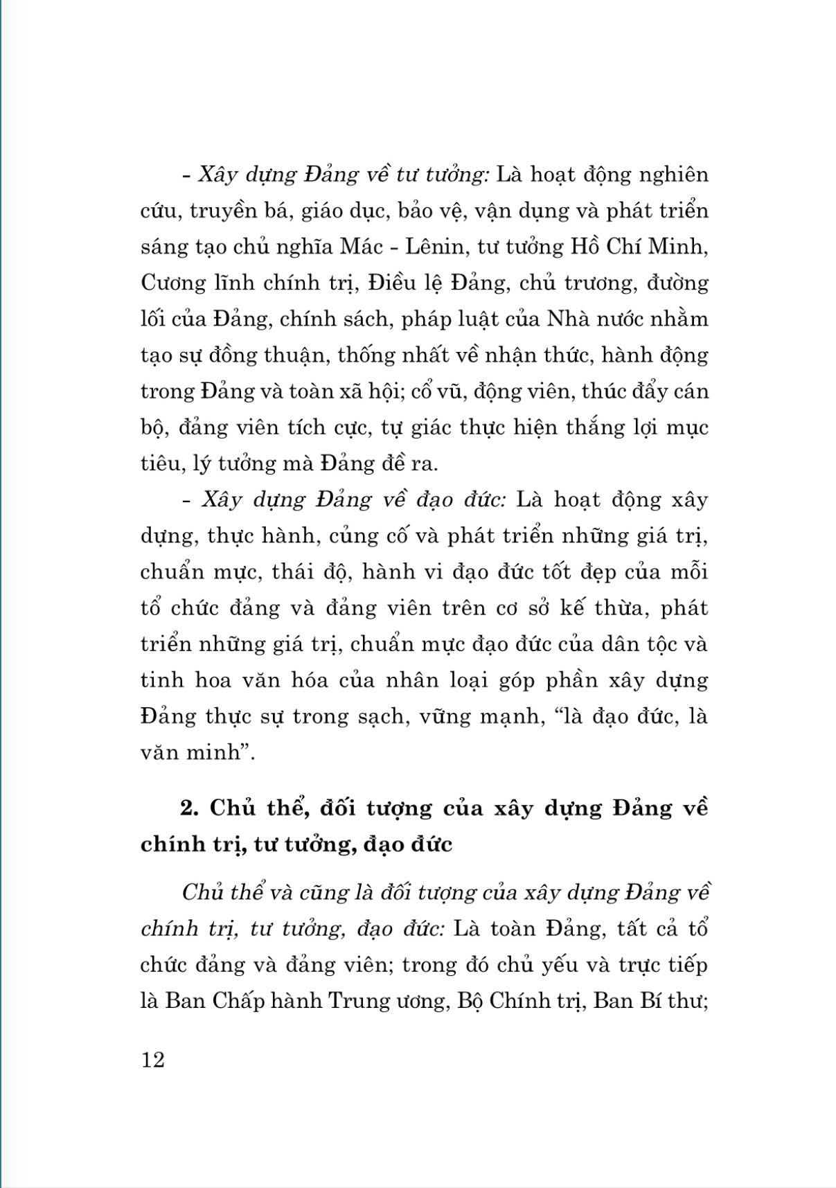 Tài liệu nhận thức và triển khai công tác xây dựng Đảng về chính trị, tư tưởng, đạo đức trong giai đoạn hiện nay