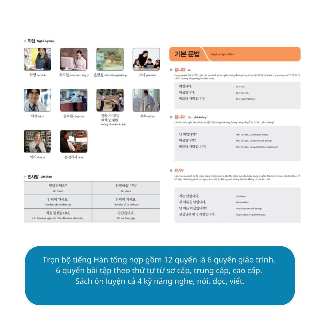 Sách - Tiếng Hàn Tổng Hợp Dành Cho Người Việt Nam - Trọn Bộ Giáo Trình + Sách Bài Tập - MCBooks