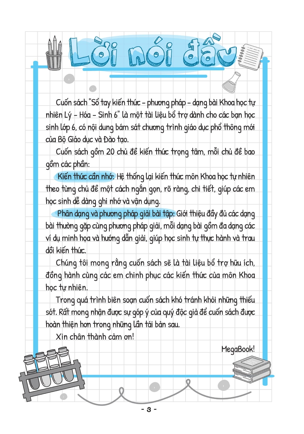 Sổ Tay Kiến Thức - Phương Pháp - Dạng Bài Khoa Học Tự Nhiên Lý - Hóa - Sinh - MEGA