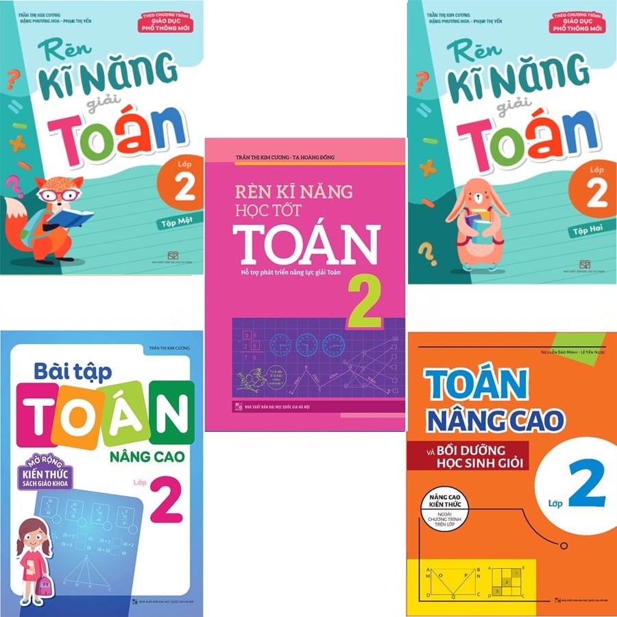 Sách: Combo 5 Cuốn: Toán Nâng Cao Lớp 2 + Rèn Kĩ Năng Học Tốt Và Giải Toán Toán Lớp 2