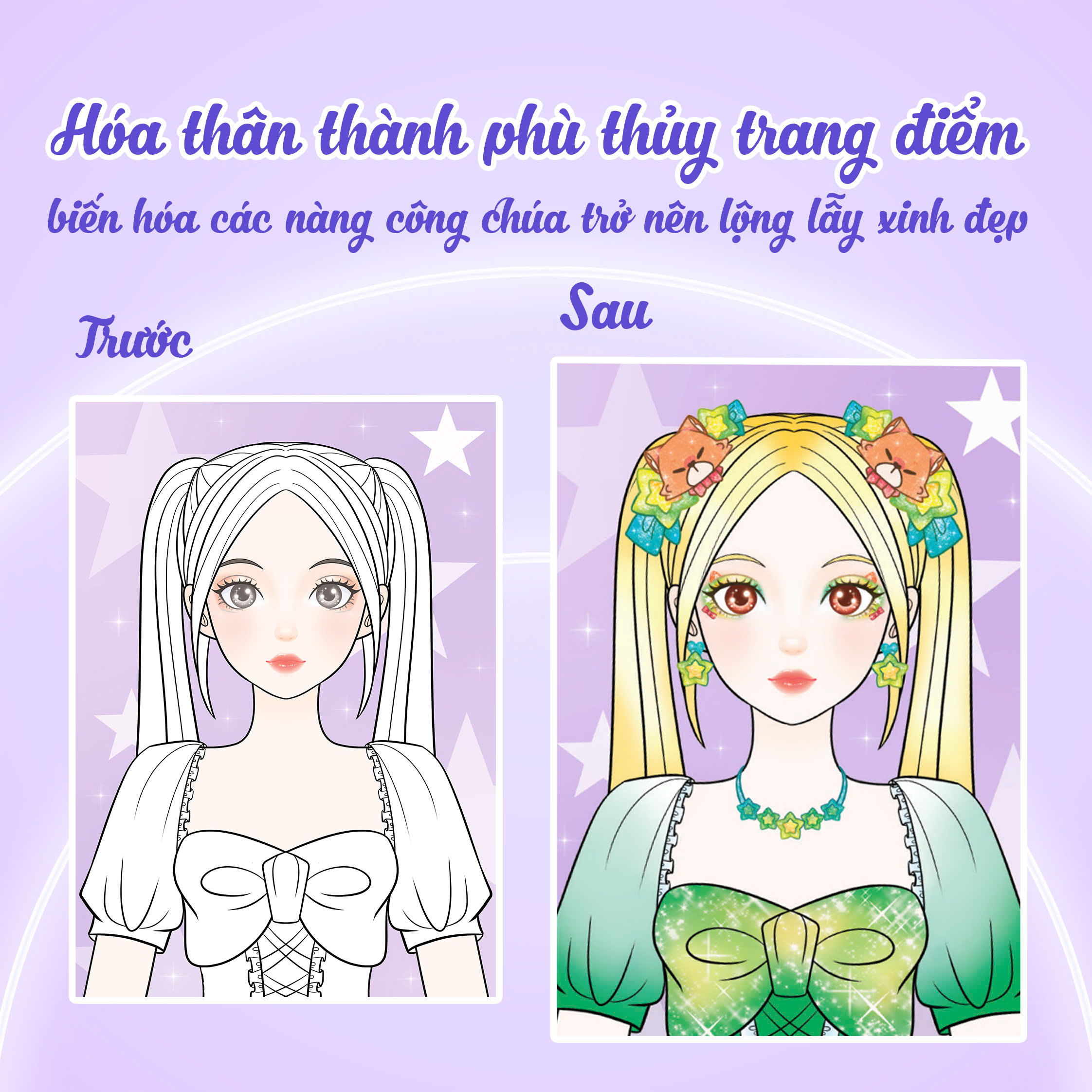 Combo Sách trang điểm công chúa Hàn Quốc Myra, Yuna, Jenny, Hana, Sunny (5 cuốn) (Tô màu và bóc dán hơn 500+ stickers cho bé)