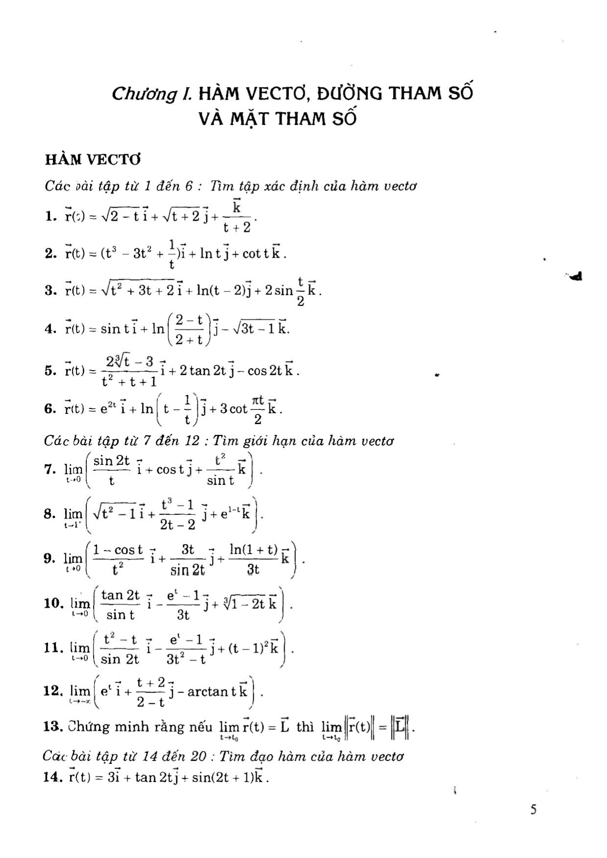 Bài tập giảI tích vectơ