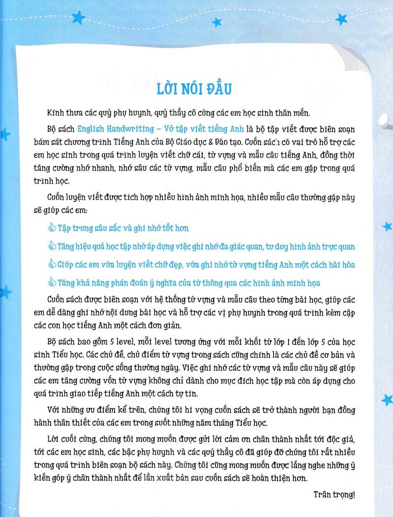 English Handwriting - Vở Tập Viết Tiếng Anh Lớp 3 - Tập 2
