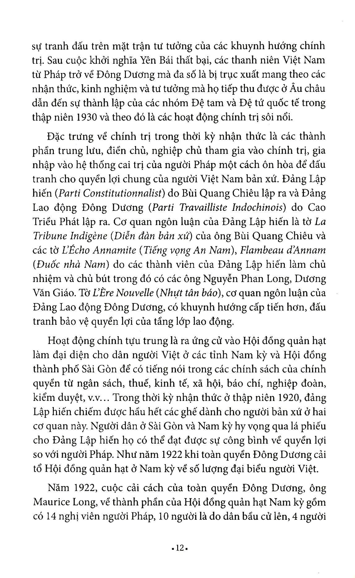 Sài Gòn - Chợ Lớn Đời Sống Xã Hội Và Chính Trị Qua Tư Liệu Báo Chí (1925 - 1945)