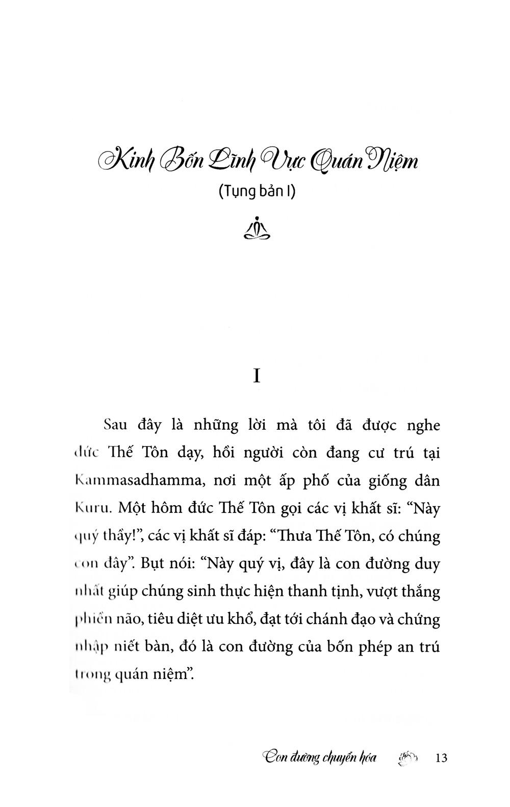 Con Đường Chuyển Hóa - Kinh Bốn Lĩnh Vực Quán Niệm (Tái Bản)