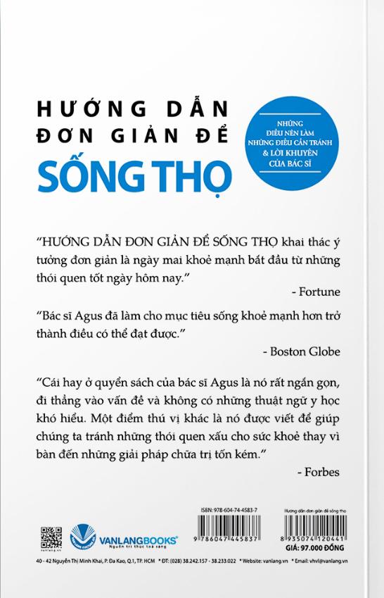 Những Hướng Dẫn Đơn Giản Đề Sống Thọ (Tái Bản 2020)
