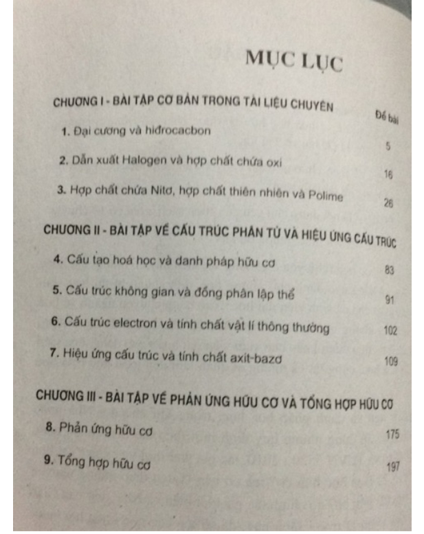 Sách - Tài liệu chuyên Hoá học trung học phổ thông Bài tập Hữu cơ Tập 1