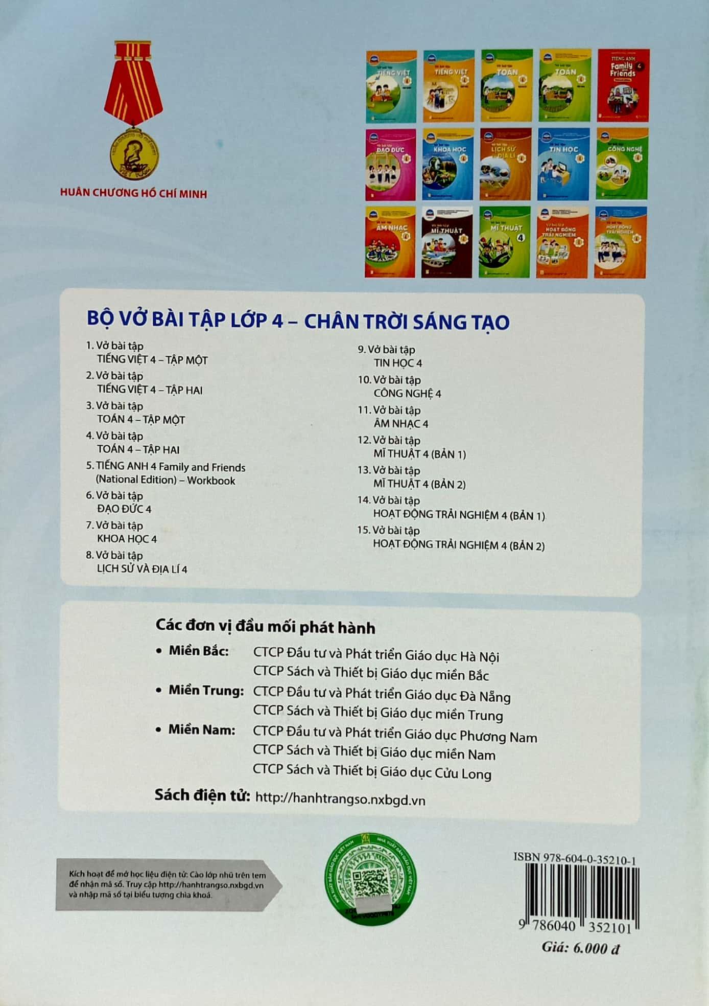 Vở Bài Tập Âm Nhạc 4 (Chân Trời) (2023)