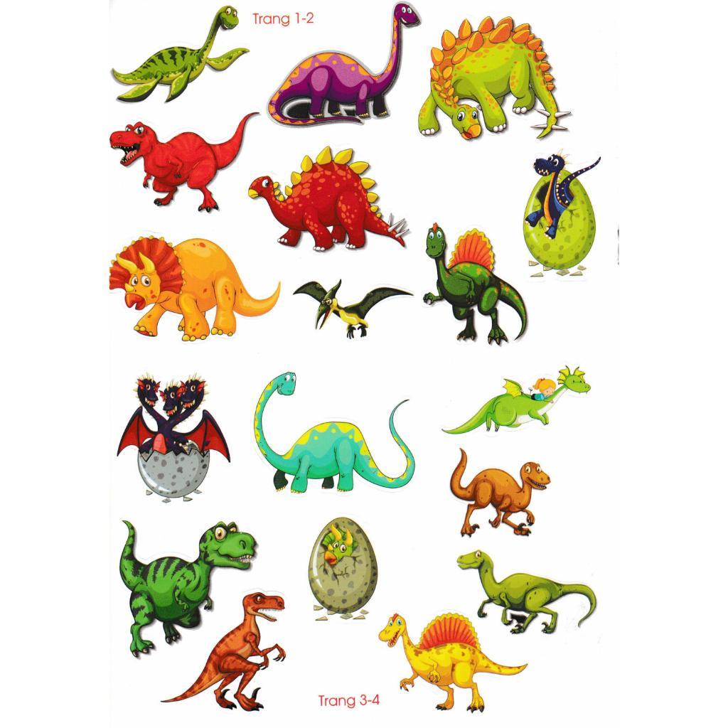 Sách - Bóc Dán Decal Thông Minh Sticker - Thế Giới Khủng Long - Hồng Ân
