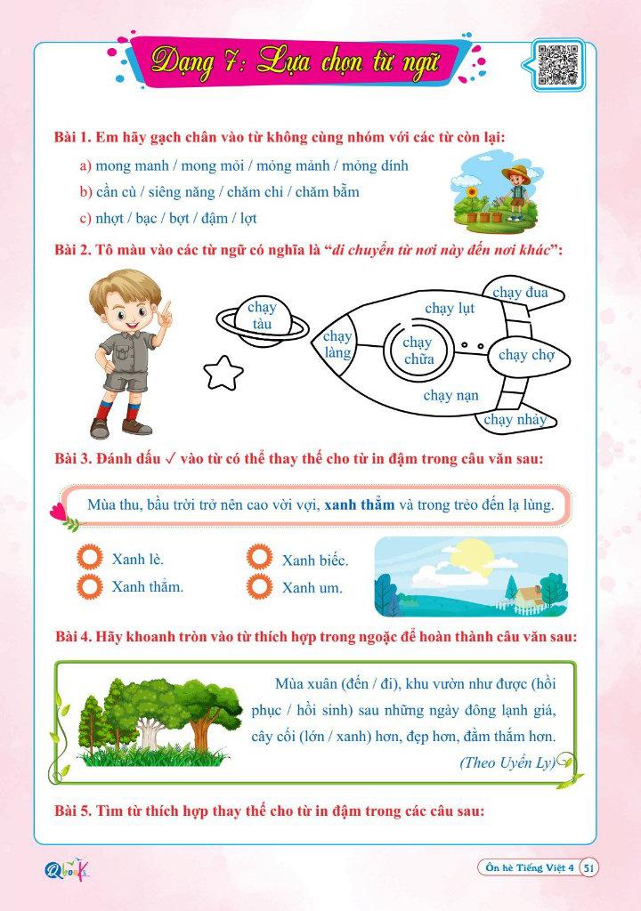 Ôn Hè Tiếng Việt 4 - Dành Cho Học Sinh Lớp 4 Lên Lớp 5