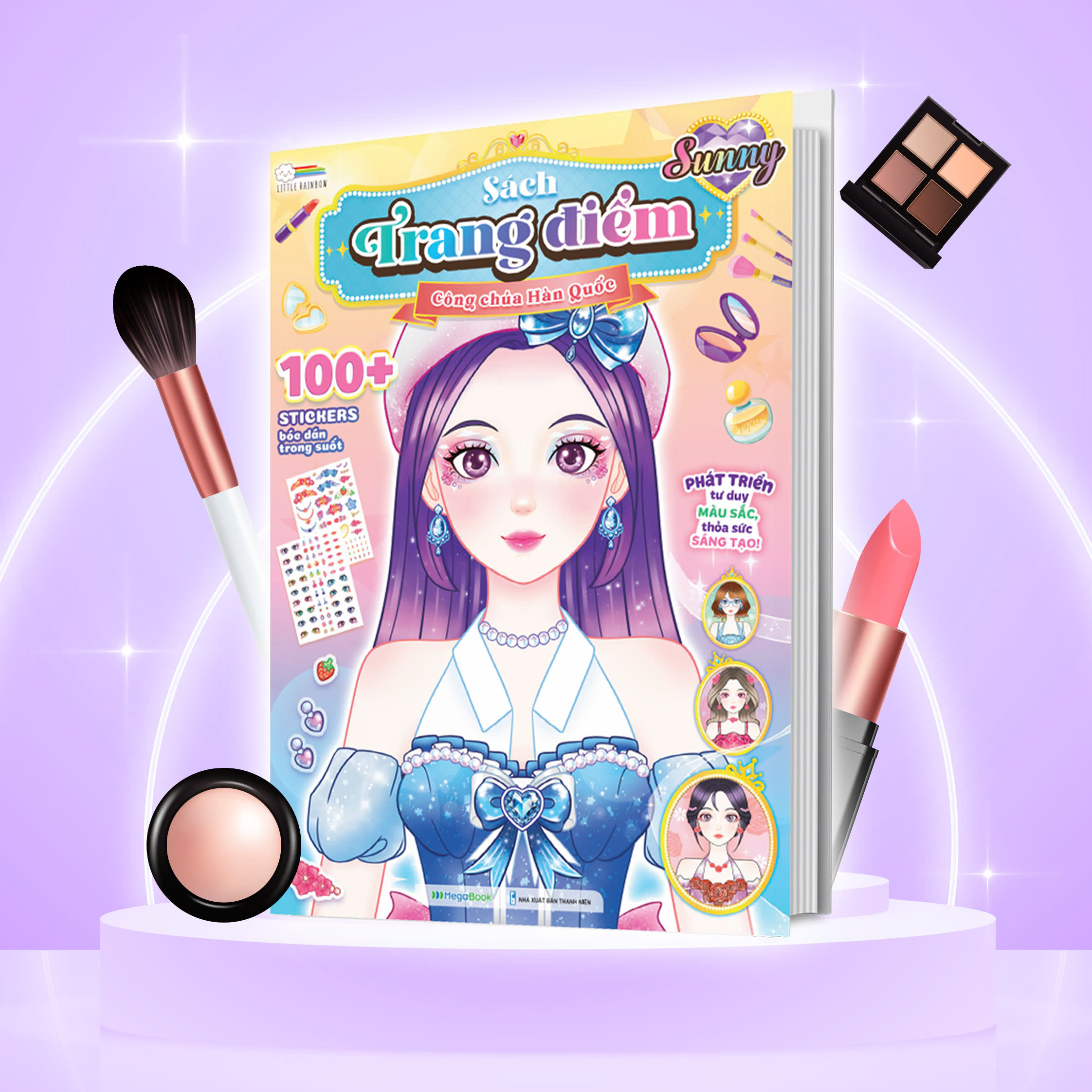 Combo Sách trang điểm công chúa Hàn Quốc Myra, Yuna, Jenny, Hana, Sunny (5 cuốn) (Tô màu và bóc dán hơn 500+ stickers cho bé)