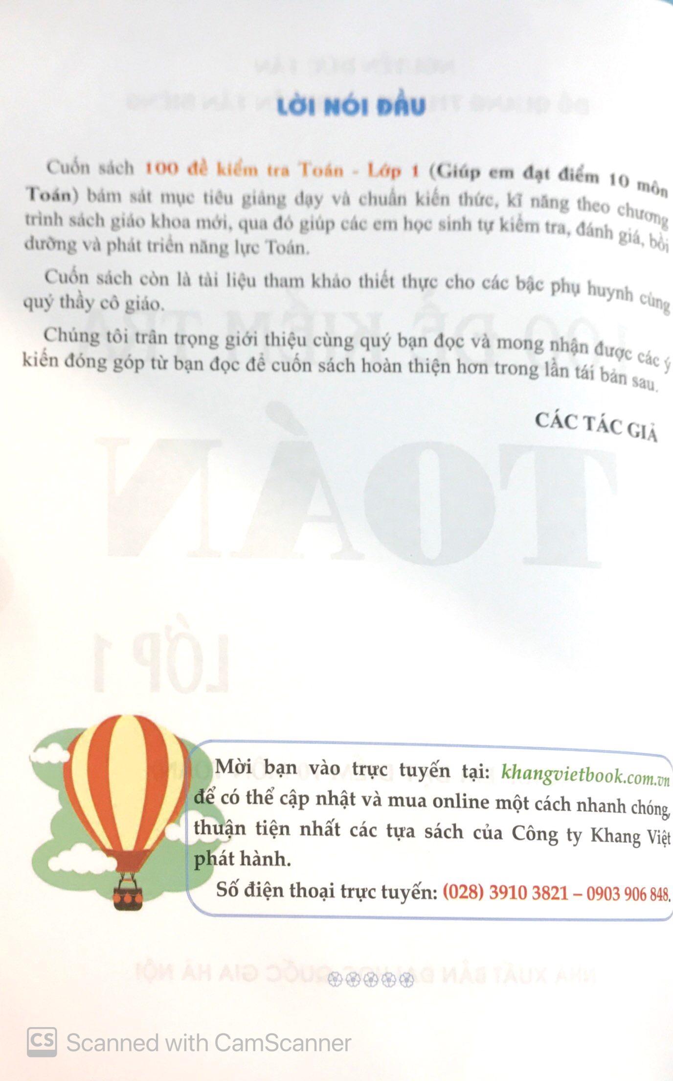 100 Đề Kiểm Tra Toán Lớp 1