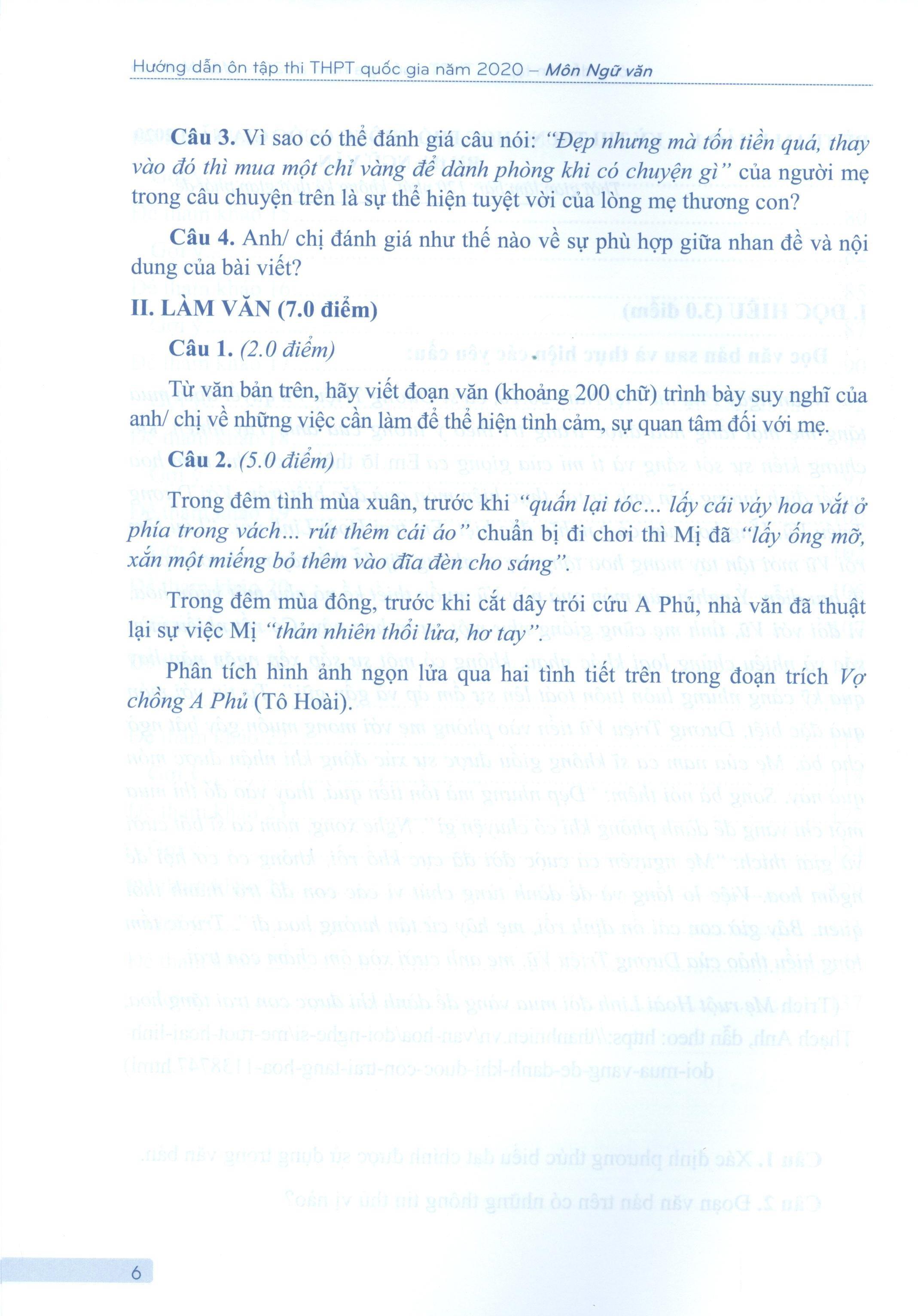 Hướng Dẫn Ôn Tập Thi THPT Quốc Gia 2020 Môn Ngữ Văn