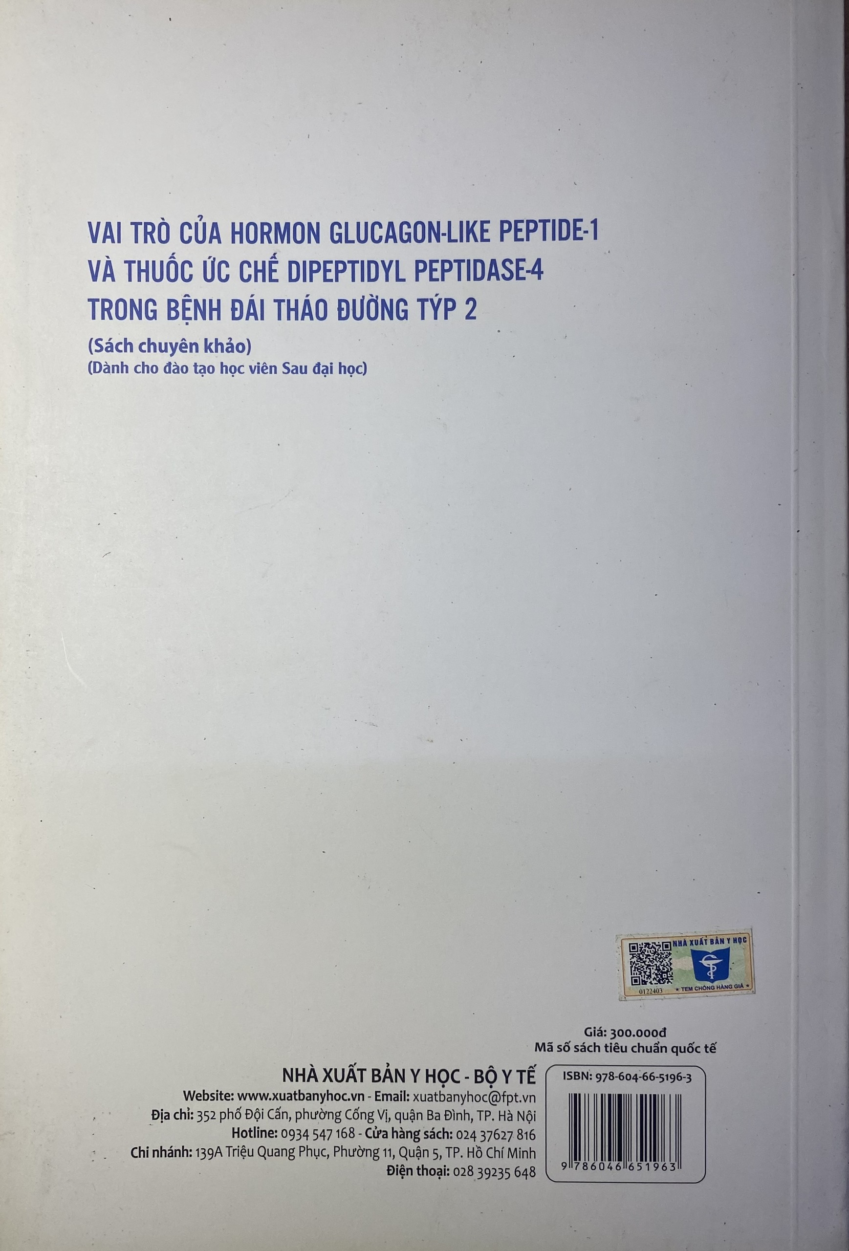 Sách - Vai trò của Hormon Glucagon-like Peptide-1 và thuốc ức chế Dipeptidyl Peptidase-4 trong bệnh đái tháo đường tysp 2