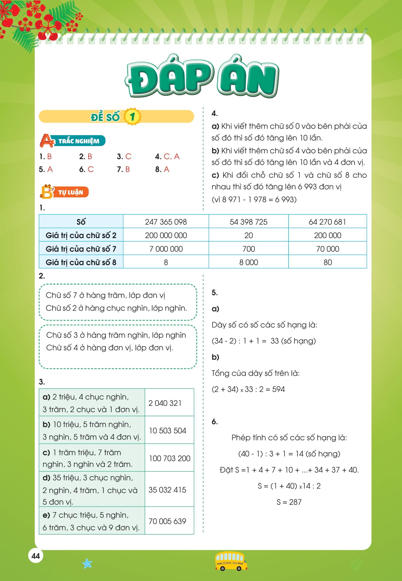Sách - Phiếu Ôn Hè Toán Lớp 4