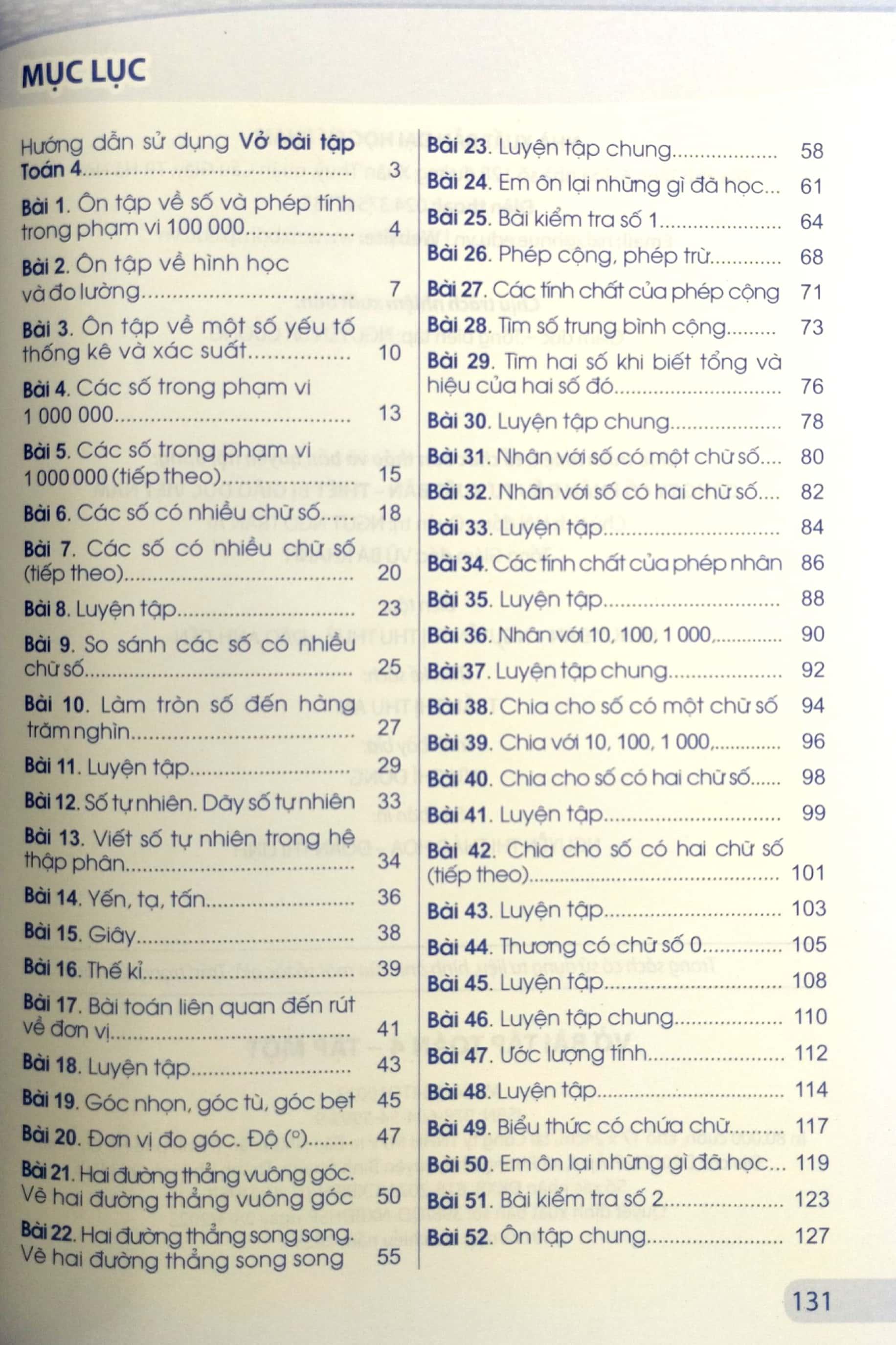Vở Bài Tập Toán 4 - Tập 1 (Cánh Diều) (Chuẩn)